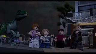 LEGO Jurassic World Main Street Showdown Owen,Zach,Gray,Claire,Raptor Blue,Charlie,Echo,T-Rex