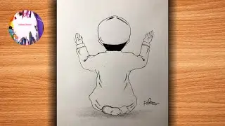 Muslim boy drawing | How to draw a Muslim boy praying | easy drawing tutorial | step by step drawing