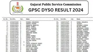 GPSC DYSO Result 2024 and Deputy Mamlatdar Cut Off & Merit List Check Here www.gpsc.gujarat.gov.in