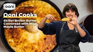 Skillet Brown Butter Cornbread with Miso Maple Butter | Ooni Cooks | Ooni Pizza Ovens