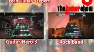 Rock Band vs. Guitar Hero 3 - 3s and 7s Comparison (EXPERT)