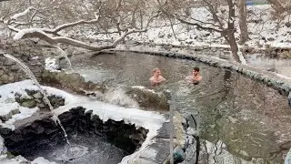 Winter Parks Walk in Yerevan ❄️ Ice Swimmers, Snowfall & Night