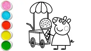 Cute Peppa pig Drawing for kids, Painting & Coloring for kids, Toddlers | Let's Draw Together