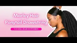 Marley Hair Drawstring Ponytail 24inch Black color