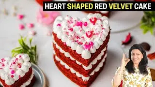 Heart Shaped Red Velvet Cake | Valentine's Day Special Cake | No Oven
