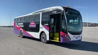 Realizan prueba de manejo de los nuevos camiones del BRT en Juárez