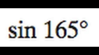 sin 165 degrees