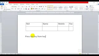 Create Table in Ms word using Shortcut key.