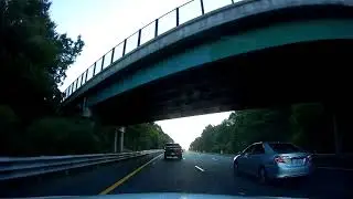 Morning drive along I-95 North in Massachusetts