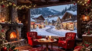 Calm Christmas Café Ambience ☕ Soft Piano Jazz by the Soothing Fireplace for Relax Winter & New Year