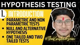 Lecture 1: Hypothesis Testing | Parametric Nonparametric Tests | Null & Alternative Hypothesis #tks