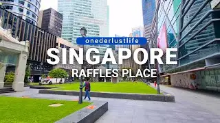 Singapore CBD Raffles Place - Phase 2 Lockdown Walking Tour (4K UHD)