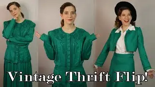 Vintage Thrift Flip - Turning a 1980s Dress into a 1940s Suit