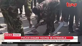 Police disarm a group of youths in Kitengela claiming they were offering security