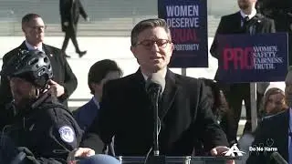 Speaker Johnson Gives Remarks Outside Supreme Court Upon Upcoming Decision on Women's Sports