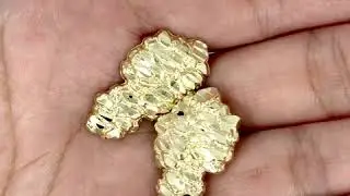 Lovebling 10K Yellow Gold Nugget Earrings (1.03