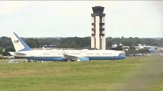 Air Force lands one at LVIA, as President Trump to spend weekend at golf course in Bedminster, NJ
