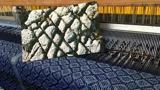 Weaving our Diamond Rock scarves