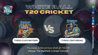 Watch #livetelecast of Tyroo Internal T20 Cricket Match  |  6 November 2025