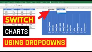 Выберите диаграмму Excel с помощью раскрывающегося списка | Переключение между графиками