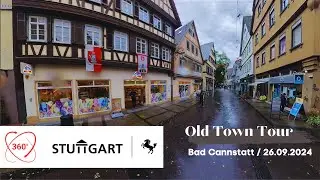 360° Rainy Day in Stuttgart: Cannstatter Volksfest Parade Prep | Marktstraße Adventure