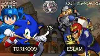 toriko09 (Sonic, Mega Man) kontra Eslam (Falcon, Sheik) &ndash; Runda przegranych 1 &ndash; Szczyt UE 5