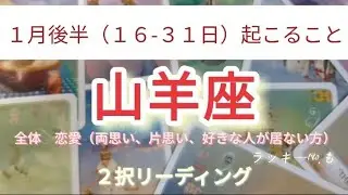 1月後半(16-31日)山羊座 全体 恋愛(両思い、片思い、好きな人居ない方別)ラッキーNo. 起こること！  ２択リーディング