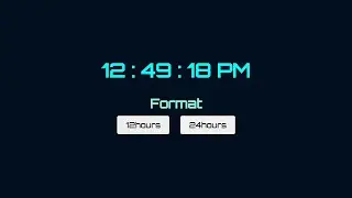 How To Create A Digital Clock With Time Format Switcher | Digital Clock UI Design