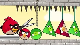 Angry Birds Piggies Out - RESCUE ROUND AND TRIANGLE BIRDS FROM PIG BY CUTTING ROPE!