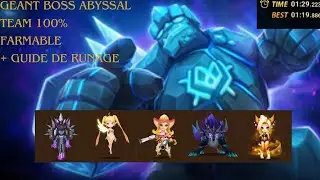 Team G&eacute;ant boss abyssal safe 100% Farmable + guide de runage -1m30 (Summoners war sky arena)