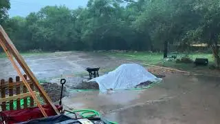 Pouring rain on sod laying day!