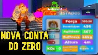 Criei uma nova conta e upei ela do ZERO no muscle legends! (roblox)