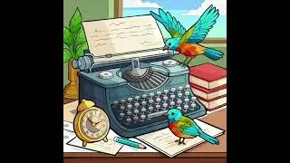 Calm Coloring for De-Stressing and Relaxation #typewriter #vintage #birds