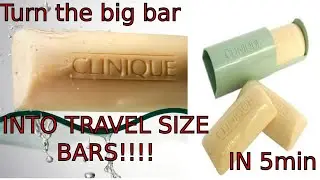Clinique face soap turn the Large bar of soap into two travel soaps, easy resizing