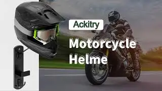 Ackitry Motorcycle Helmet Rack with Gloves Holder and Double Hooks