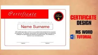 How to Make Simple Certificate in MS Word Part 23 #design #art #certificate