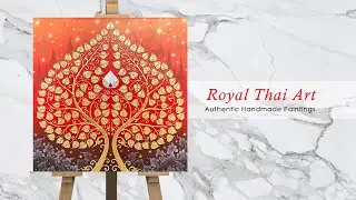 Traditional Bodhi Tree Painting Royal Thai Art