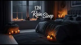 Steady Night Rain Sounds for Deep Sleep 🌧️ | 12 Hours No Thunder | Dark Screen