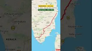 The Most Iconic Route From Tambaram To Kollam  via - Trichy Madurai Sengottai Punalur #shorts #train