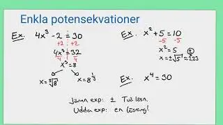 Matematik 2: POTENSEKVATIONER
