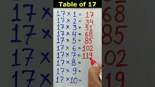 Table of 17, 17 ka pahada, Basic maths #shorts #viral