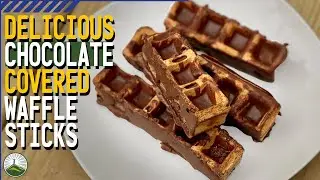 Delicious Homemade Chocolate Covered Waffle Sticks
