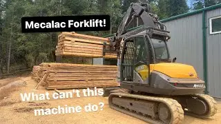 Fork lift mode. Mecalac does everything! Unreal lift capacity