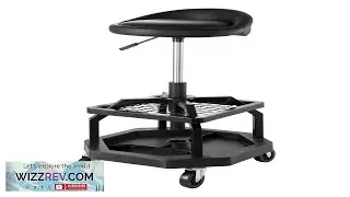 VEVOR Rolling Shop Stool Pneumatic Garage Seat Work Stool with 300 lbs Capacity Adjustable