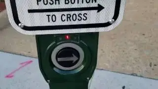 A New Crosswalk Sign on Sunrise Highway In Long Island New York