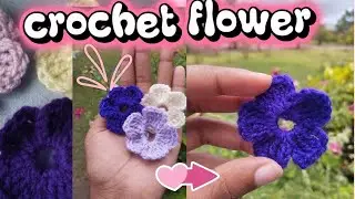 how to crochet a simple flower | no magic ring 🌸 easy crochet tutorial for BEGINNERS