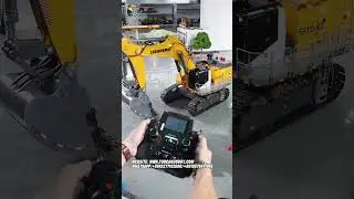 Watch the LESU 1/14 RC hydraulic excavator 9150's boom, arm, and bucket work together seamlessly