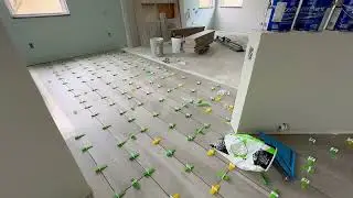 8 by 48 Floor Tile Installation