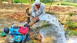 How To Water Pump Start Challenge. Old Machine Startup By Strong Boys.
