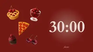 ❤ Lofi Aesthetic Red Pomodoro Timer | 4 hour | 30/10 min | Red Study Session ❤